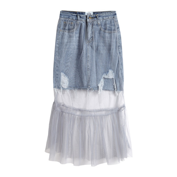 Ασυνήθιστο κυρίες σύντομη τζιν φούστα ραμμένη καιρό mrezhichka