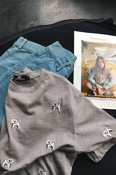 πουκάμισο Κομψή ανδρών με μεγάλη 3/4 κοντά μανίκια και πολλά ενδιαφέροντα πρότυπα-κουτάβια