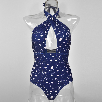 Μαγιό Γενικευμένη κυρίες με σταυρωμένα τα λουριά σε σκούρο μπλε