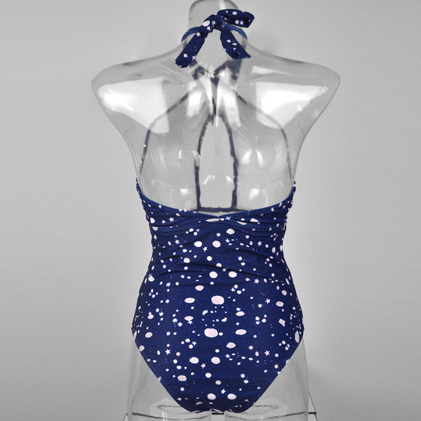 Μαγιό Γενικευμένη κυρίες με σταυρωμένα τα λουριά σε σκούρο μπλε