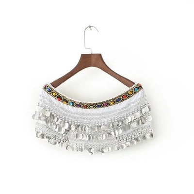 Chic κυρίες κορυφή με στοιχεία σε χρυσό και γκρι