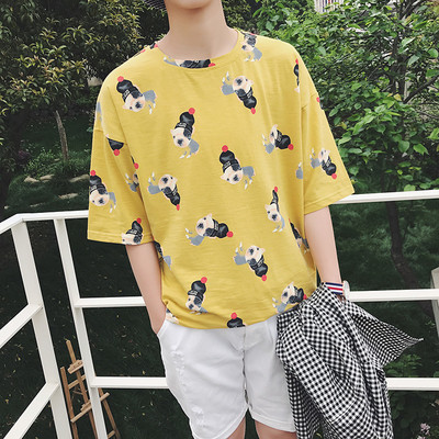 περιστασιακό πουκάμισο μεγάλοι άνδρες με κοντά μανίκια και αφηρημένα μοτίβα