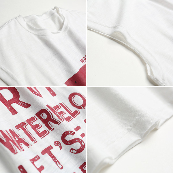 Φρέσκα κυρίες πουκάμισο με μια εικόνα του καρπουζιού, λευκού λουλλούδια