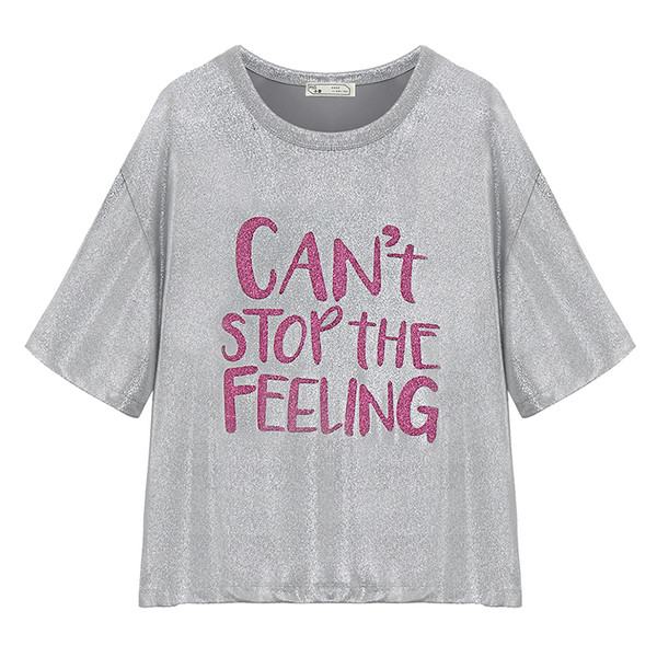 μπλούζα Κομψή κυρίες ασήμι με μωβ σημάδια