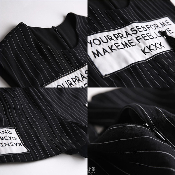 Κομψό κυρίες gasherizon με μια επιγραφή σε μαύρες ρίγες