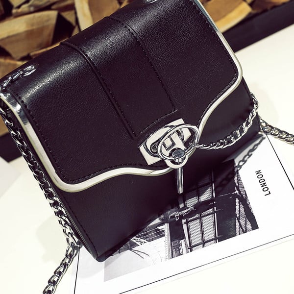 Κομψή τσάντα με αλυσίδες ασήμι