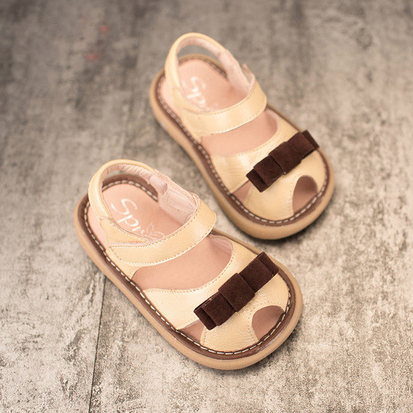 Παιδικά σανδάλια για κορίτσια σε δύο χρώματα με διακόσμηση κορδέλα