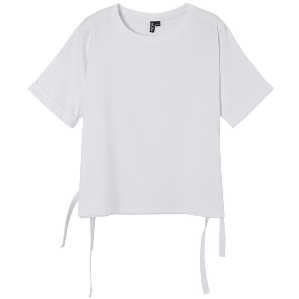 Κομψό κυρίες T-shirt με την πλευρά δεσμούς