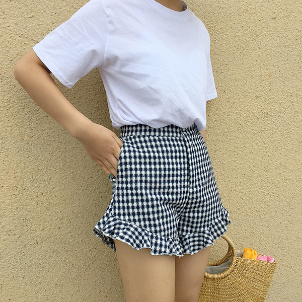 Daily Breeze Βραχυκύκλωμα στην Κουτί με υψηλή μέση το κόκκινο και το μαύρο