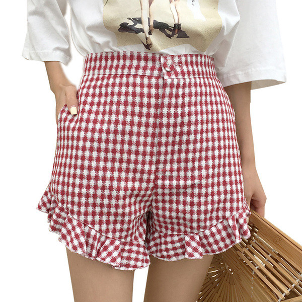 Daily Breeze Βραχυκύκλωμα στην Κουτί με υψηλή μέση το κόκκινο και το μαύρο