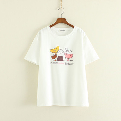 Καθημερινά κυρίες T-shirt με κοντά μανίκια με ένα διασκεδαστικό εκτύπωσης