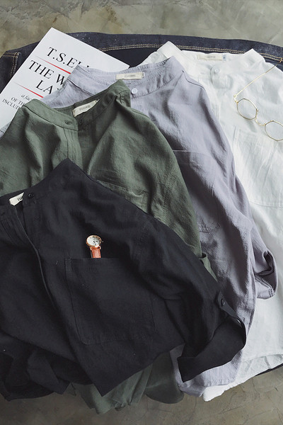 Ανδρικό πουκάμισο  με μακριά μανίκια σε λευκό, μαύρο, πράσινο και γκρι χρώμα