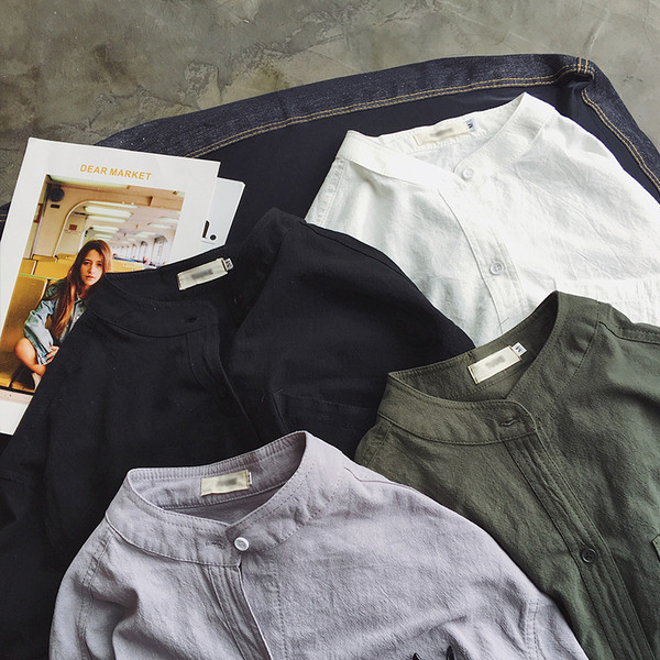 Ανδρικό πουκάμισο  με μακριά μανίκια σε λευκό, μαύρο, πράσινο και γκρι χρώμα