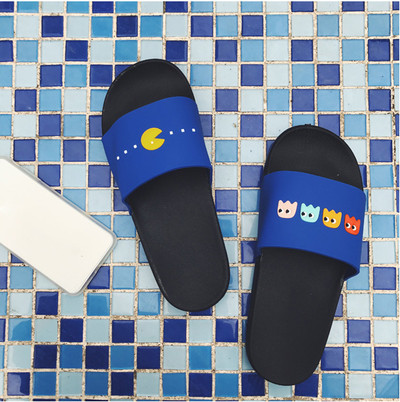 Ανδρών περιστασιακή παντόφλες σε λευκό, μαύρο, πράσινο και μπλε χρώμα και εικόνα