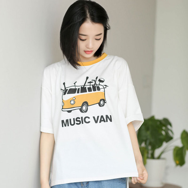 Casual γυναικών άνοιξη και το καλοκαίρι t-shirts και πολύχρωμο κολάρο - 3 χρώματα