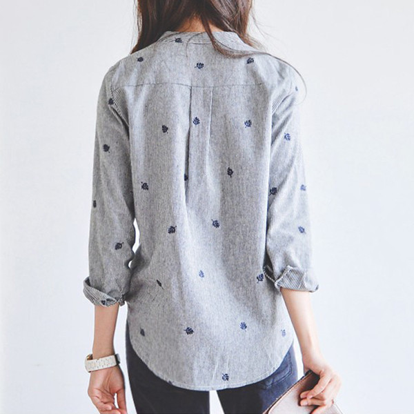 shirt κομψό κυρίες είναι κατάλληλο για καθημερινή γκρι