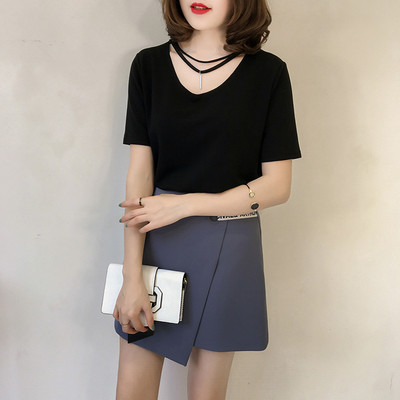 Απλή κυρίες καλοκαίρι πουκάμισο με γιακά ζώνες