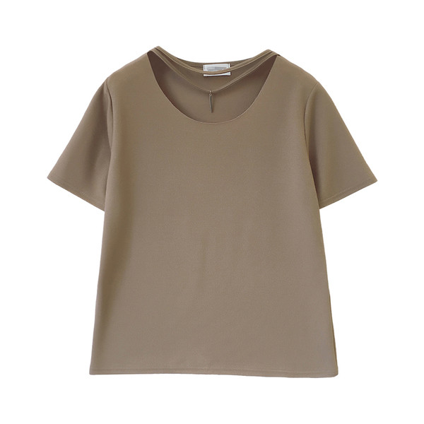 Απλή κυρίες καλοκαίρι πουκάμισο με γιακά ζώνες