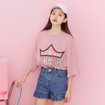 Φρέσκα κυρίες μπλούζα με μακριά μανίκια σε ροζ και λευκό εικόνα και τη λεζάντα