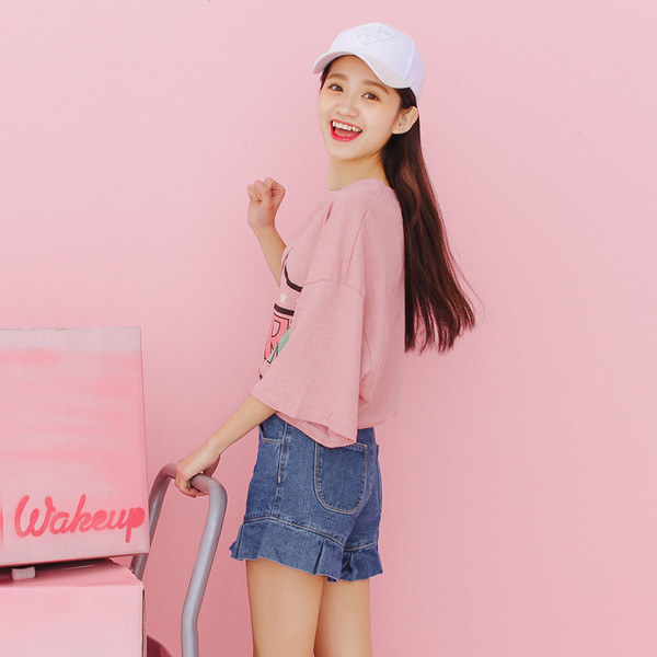 Φρέσκα κυρίες μπλούζα με μακριά μανίκια σε ροζ και λευκό εικόνα και τη λεζάντα