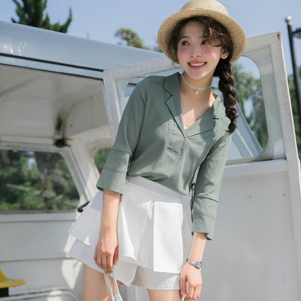 Φρέσκα σορτς κυρίες παντελόνι τύπου με υψηλή μέση σε μαύρο και άσπρο