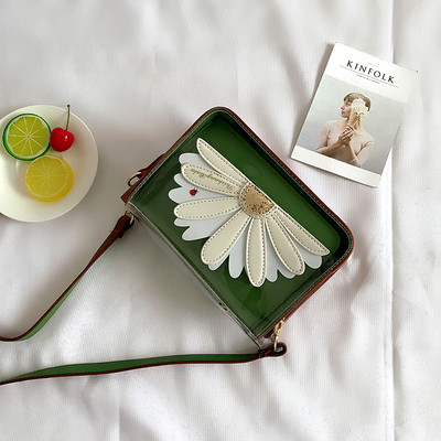 Стилна мини дамска чанта с декорация бродерия в различни разцветки