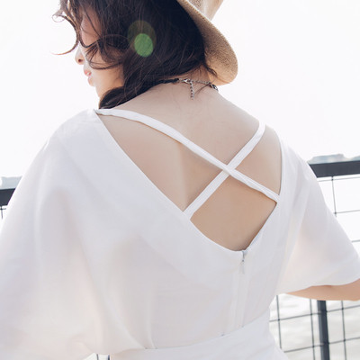 Κομψό κυρίες σιφόν φόρεμα με κρέμονται σύνδεση ιμάντα - έκδοση με και χωρίς πλάτη