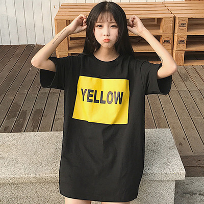 Κυρίες ευρύ τύπου μπλούζα χιτώνα με μακριά μανίκια και γράμματα στο στήθος