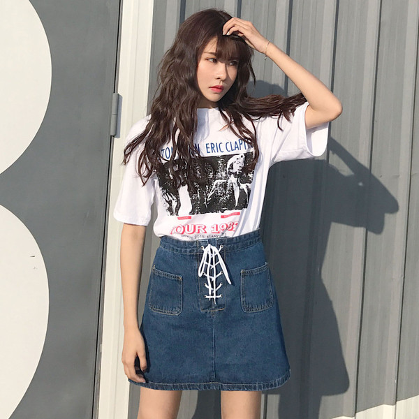 φούστα Πολύ ενδιαφέρουσα κυρία με ένα μακρύ σύνδεση - 4 χρώματα