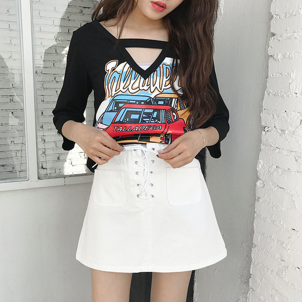 φούστα Πολύ ενδιαφέρουσα κυρία με ένα μακρύ σύνδεση - 4 χρώματα