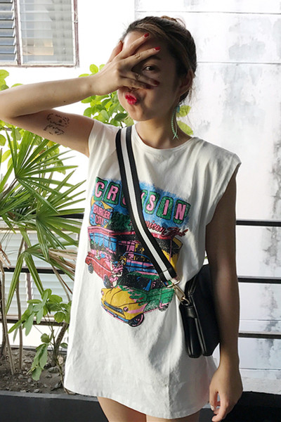 Πολύ ενδιαφέρον κυρίες μακρύ αμάνικη μπλούζα - στυλ τουνίκ με χρωματιστά εκτύπωσης