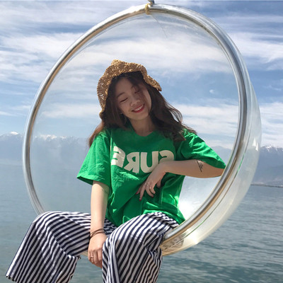 Πολύ φρέσκο και πολύ μοντέρνα κυρίες ευρύ-shirt με κοντά μανίκια 3/4 - 5 χρώματα