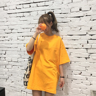 Απλή μεγάλη μακρύ T-shirt τσέπη στυλ τουνίκ