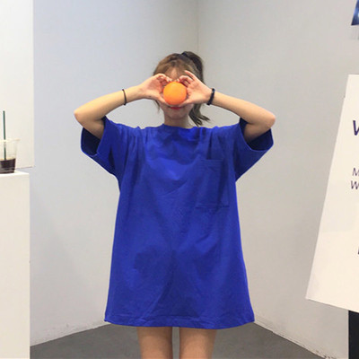 Απλή μεγάλη μακρύ T-shirt τσέπη στυλ τουνίκ