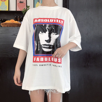 μπλούζες Ευρεία κυρίες πουκάμισο με εκτύπωση, να υπογράψει και κρέμονται μπαρ