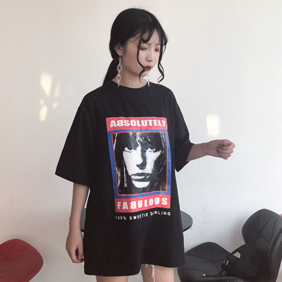 μπλούζες Ευρεία κυρίες πουκάμισο με εκτύπωση, να υπογράψει και κρέμονται μπαρ