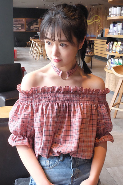 Υπερβολικό κυρίες μπλούζα με γυμνά ώμους και το λαιμό προαιρετικό εξάρτημα