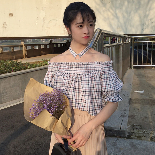 Υπερβολικό κυρίες μπλούζα με γυμνά ώμους και το λαιμό προαιρετικό εξάρτημα