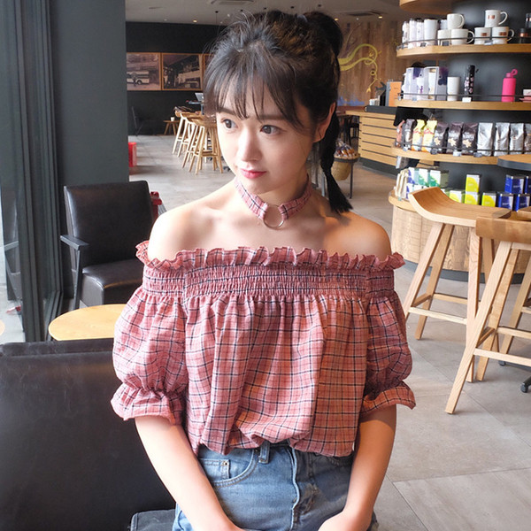 Υπερβολικό κυρίες μπλούζα με γυμνά ώμους και το λαιμό προαιρετικό εξάρτημα