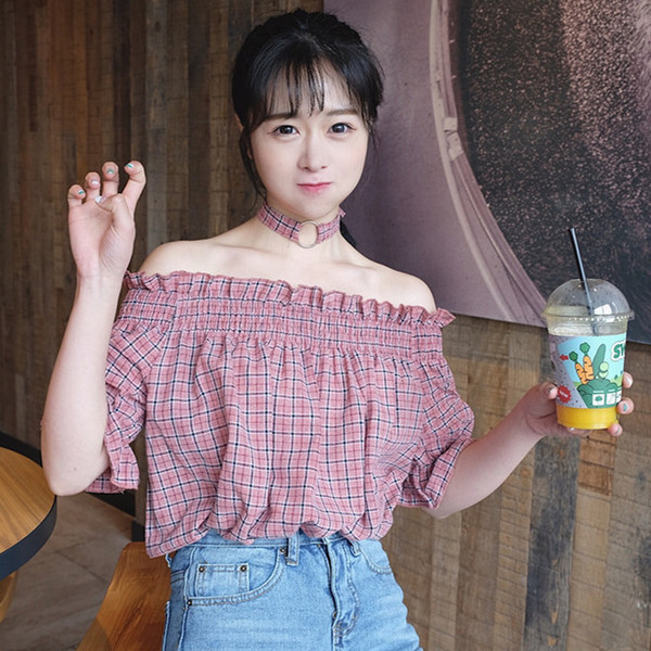 Υπερβολικό κυρίες μπλούζα με γυμνά ώμους και το λαιμό προαιρετικό εξάρτημα