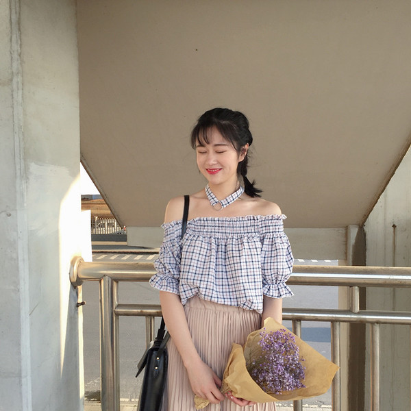 Υπερβολικό κυρίες μπλούζα με γυμνά ώμους και το λαιμό προαιρετικό εξάρτημα