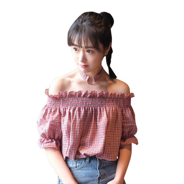 Υπερβολικό κυρίες μπλούζα με γυμνά ώμους και το λαιμό προαιρετικό εξάρτημα