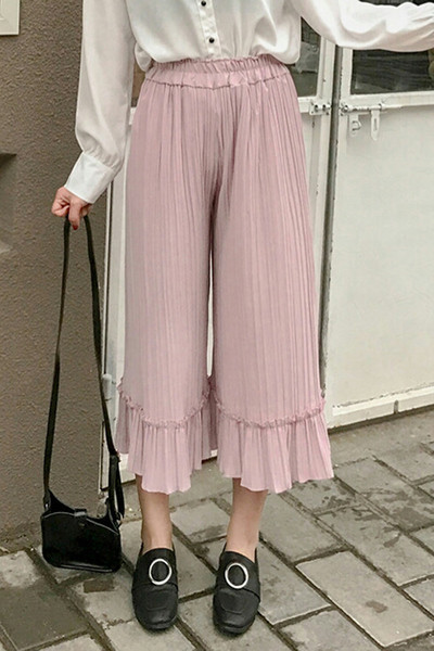 παντελόνια σιφόν καλοκαίρι Μοντέρνα πλισέ κυρίες