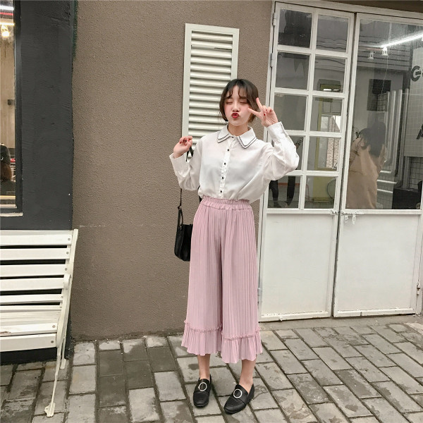 παντελόνια σιφόν καλοκαίρι Μοντέρνα πλισέ κυρίες