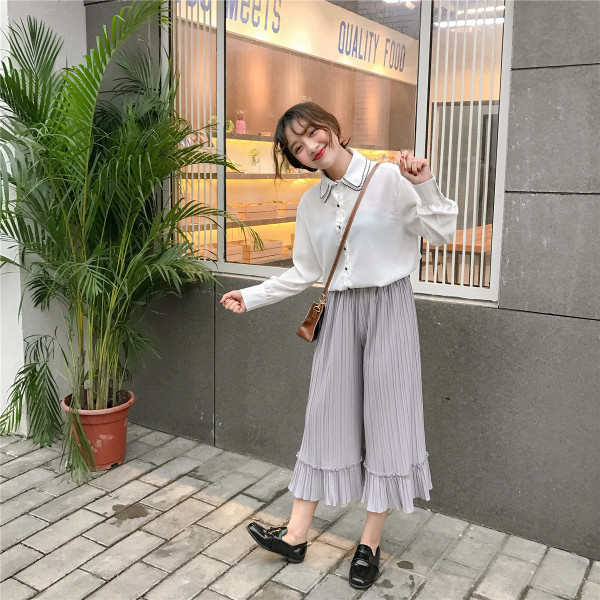 παντελόνια σιφόν καλοκαίρι Μοντέρνα πλισέ κυρίες