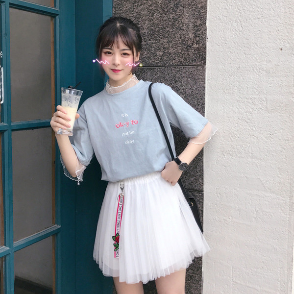 πουκάμισο σύγχρονες γυναίκες με 3/4 μανίκια με δίχτυα δαντέλα