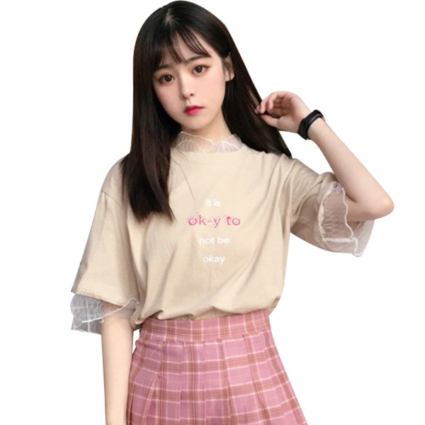 πουκάμισο σύγχρονες γυναίκες με 3/4 μανίκια με δίχτυα δαντέλα