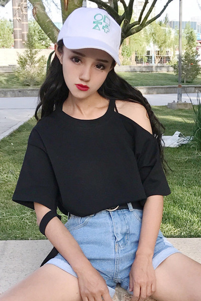 Πραγματική κυρίες μπλούζα με έναν ώμο και ένα χιτώνιο σύνδεσης