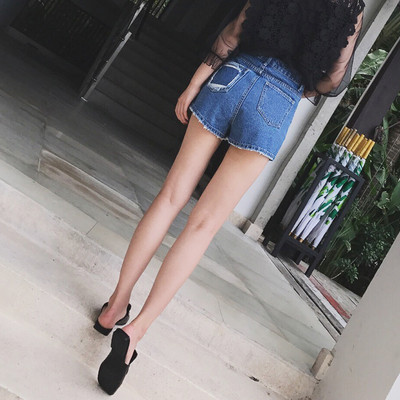 σορτς τζιν Κόψτε σύντομο γυναικών σε στυλ ρετρό