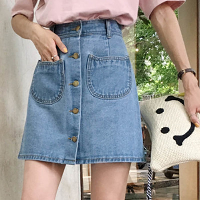 Πολλά φρέσκα κυρίες τζιν φούστα σε στυλ ρετρό